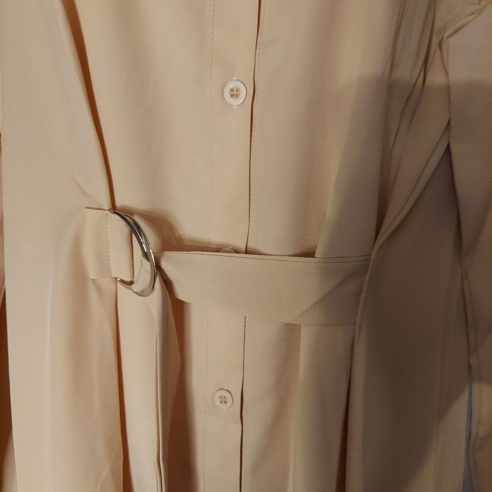Puff-Sleeve Buckled Midi A-Line Dress - Picture 6 of 10